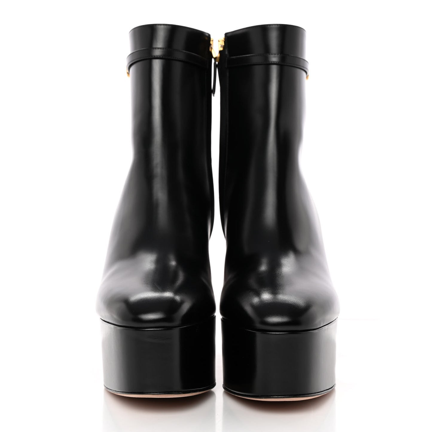 Calfskin Tan-Go Platform 50/120mm Ankle Boots 41 Black