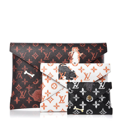 Louis Vuitton Catogram Kirigami Pochette Set Marron White Black 1 of 8