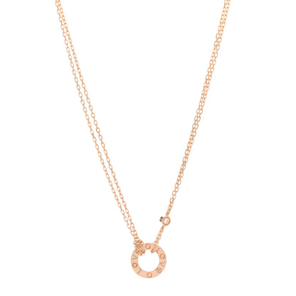 Cartier 18K Pink Gold 2 Diamond LOVE Necklace 1 of 5
