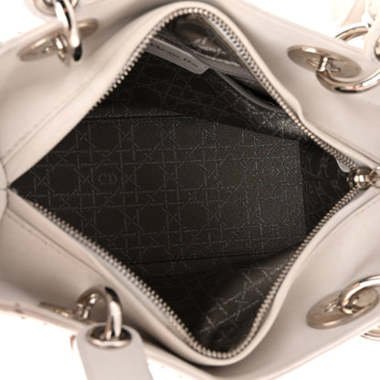 Christian Dior Lambskin Studded Cannage Medium Lady Dior White 5 of 13