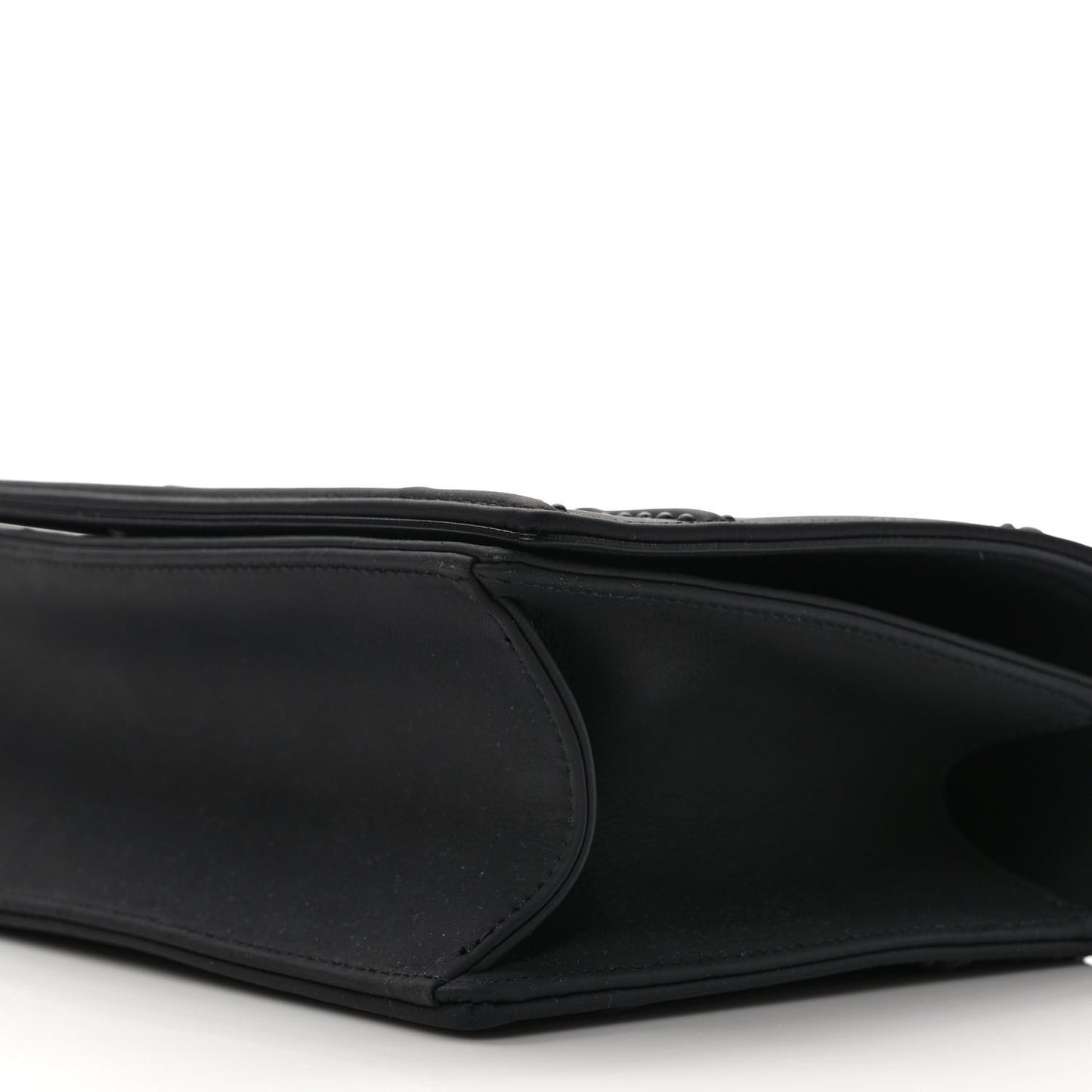 Ultra Matte Calfskin Studded Diorama Wallet on Chain Pouch Black