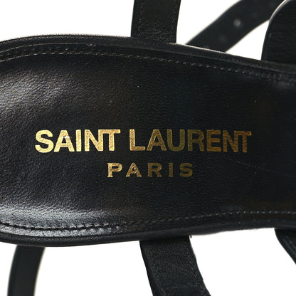 Saint Laurent Calfskin Platz Platform Sandals 36.5 Black 8 of 9