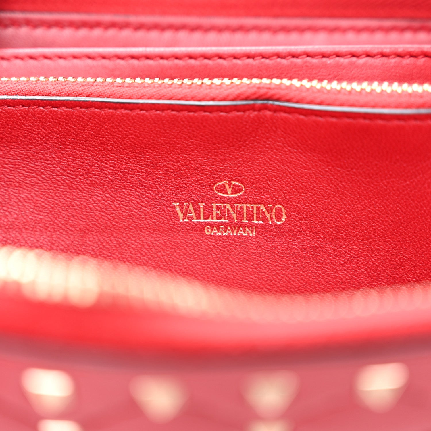 Valentino Garavani Nappa Rockstud Spike Zip Around Wallet Rubino 6 of 13