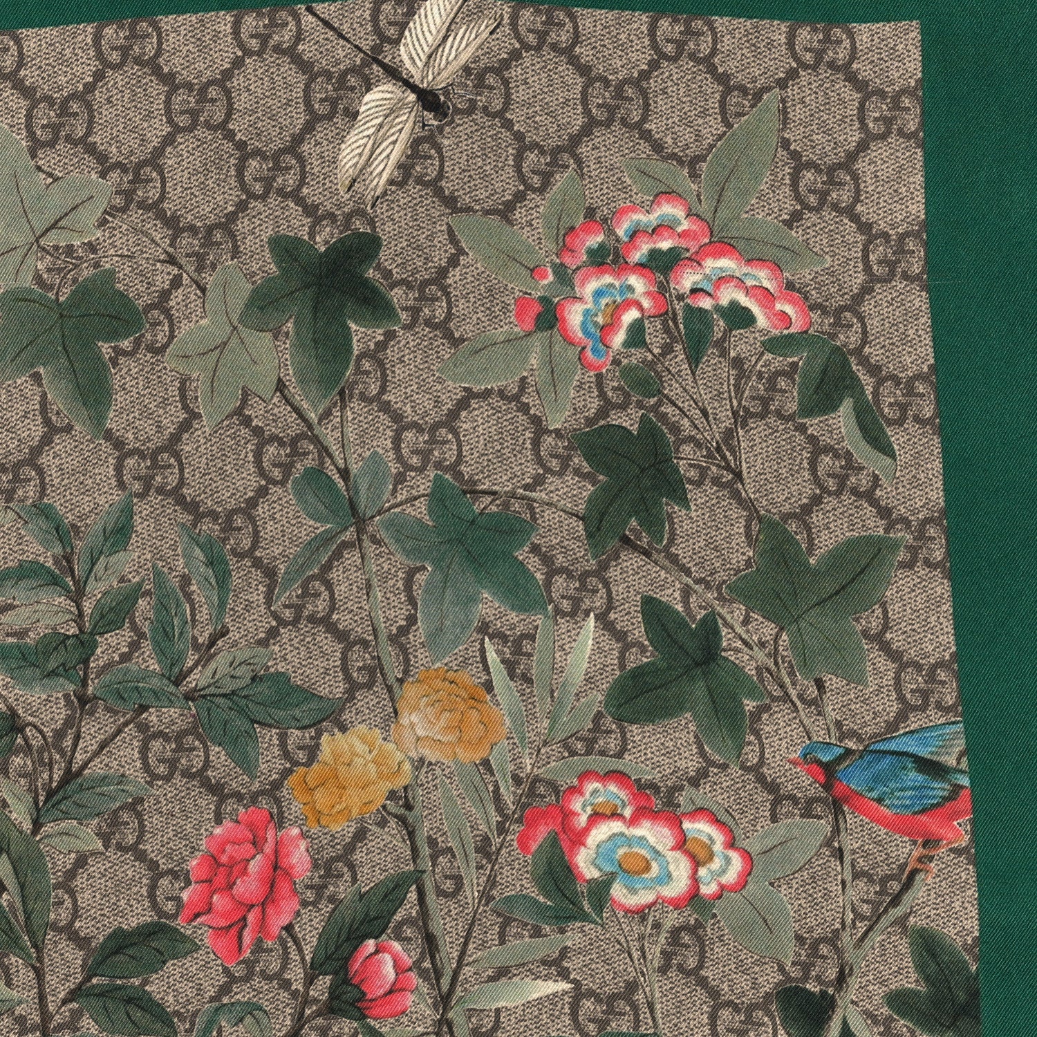 Gucci Modal Silk GG Monogram GG Tian Scarf Green Dark Green 3 of 3
