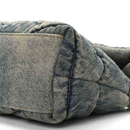 Saint Laurent Denim Quilted Small Loulou Puffer Monogram Chain Satchel Rodeo Blue 9 of 9