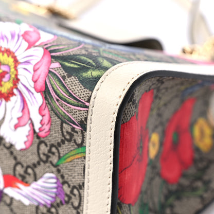 Gucci GG Supreme Monogram Flora Textured Calfskin Small Padlock Tote Beige Ebony Multicolor Mystic White 11 of 15