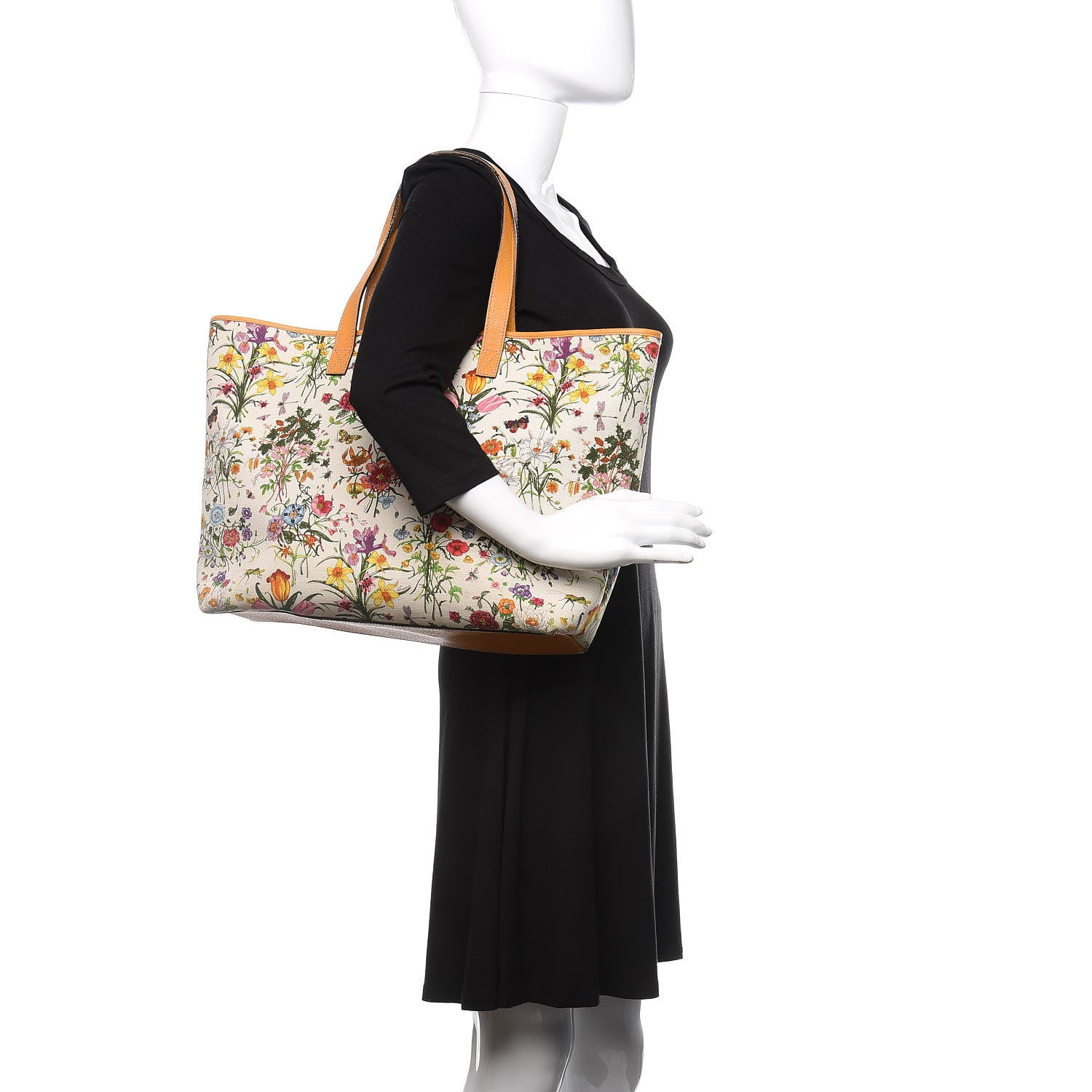 Gucci Canvas Large Floral Flora Joy Tote Yellow 2 of 17