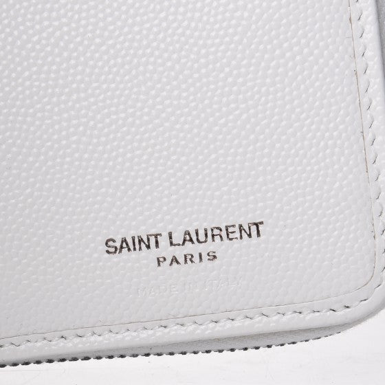 Grain De Poudre Matelasse Chevron Monogram Compact Zip Around Wallet Optical White Black