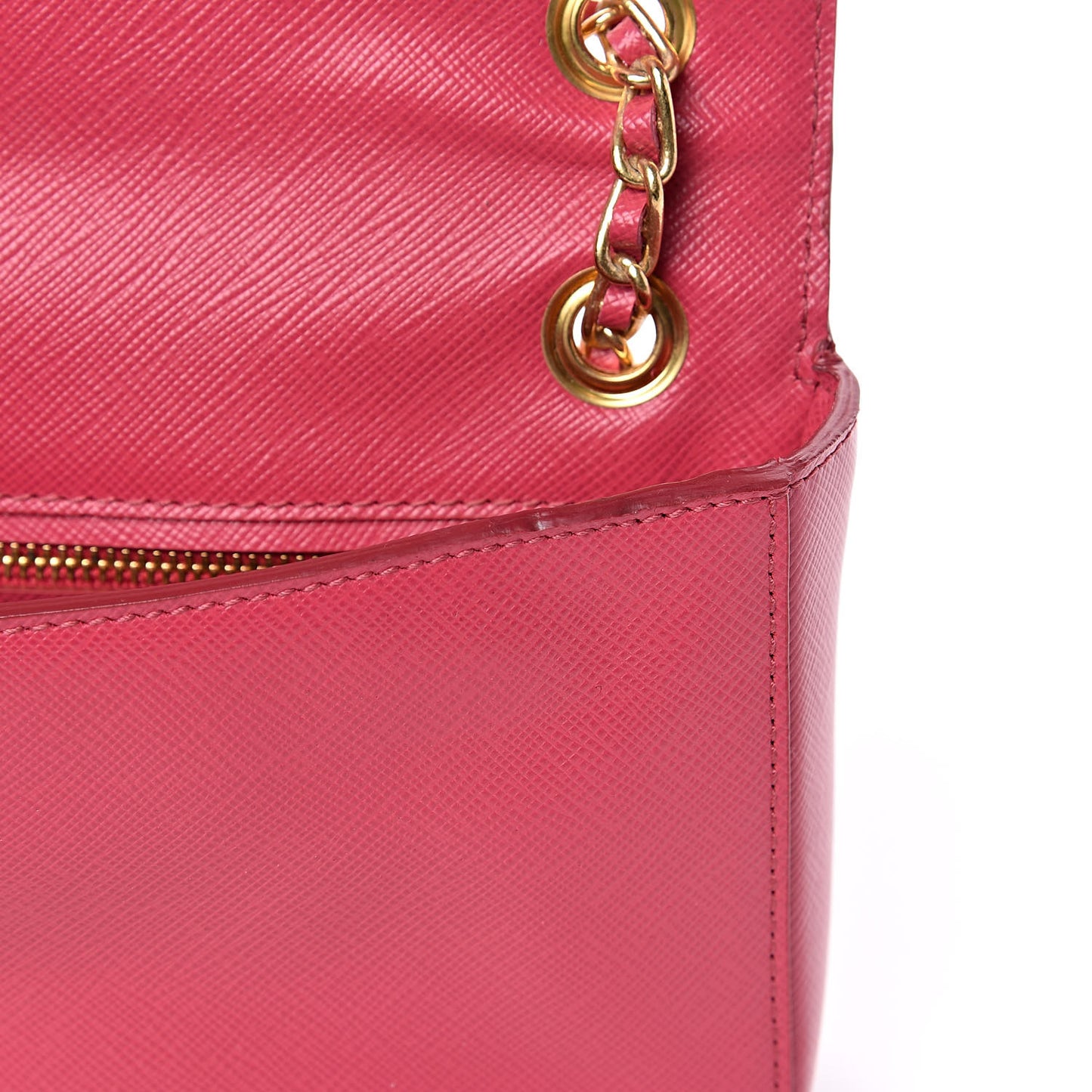 Saffiano Lux Chain Shoulder Bag Peonia