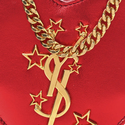 Saint Laurent Metallic Lambskin Small Love Heart Chain Bag Red 8 of 13
