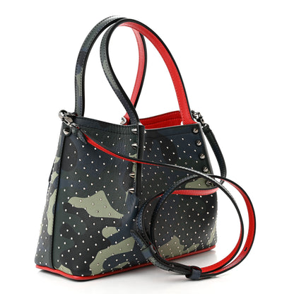 Christian Louboutin Calfskin Loubi Camouflage Spiked Mini Cabarock Shopper Tote Multicolor 3 of 10