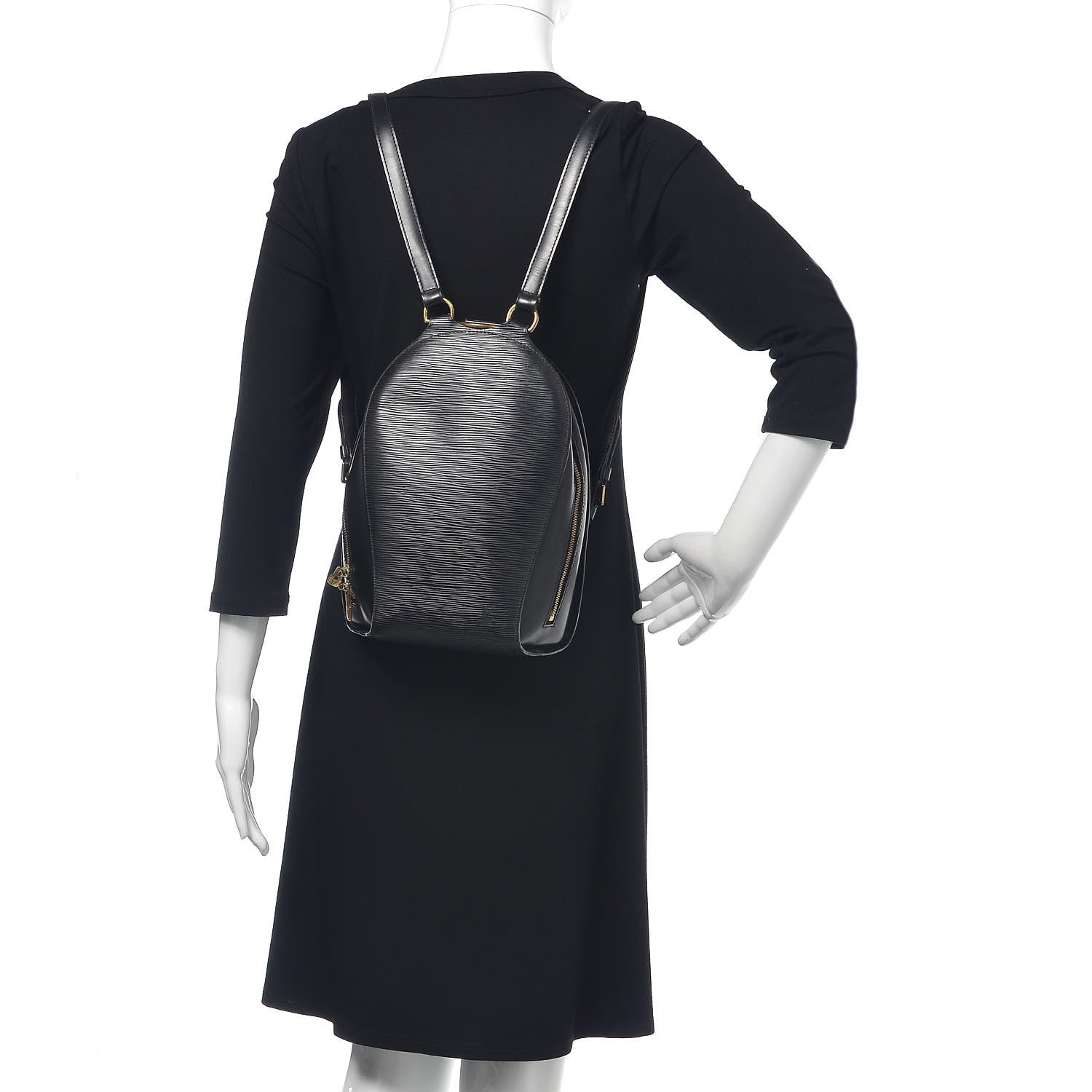 Louis Vuitton Epi Mabillon Backpack Black 2 of 9
