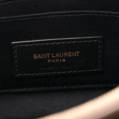 Saint Laurent Grained Lambskin Quilted Mini Becky Double Zip Bag Taupe 5 of 13