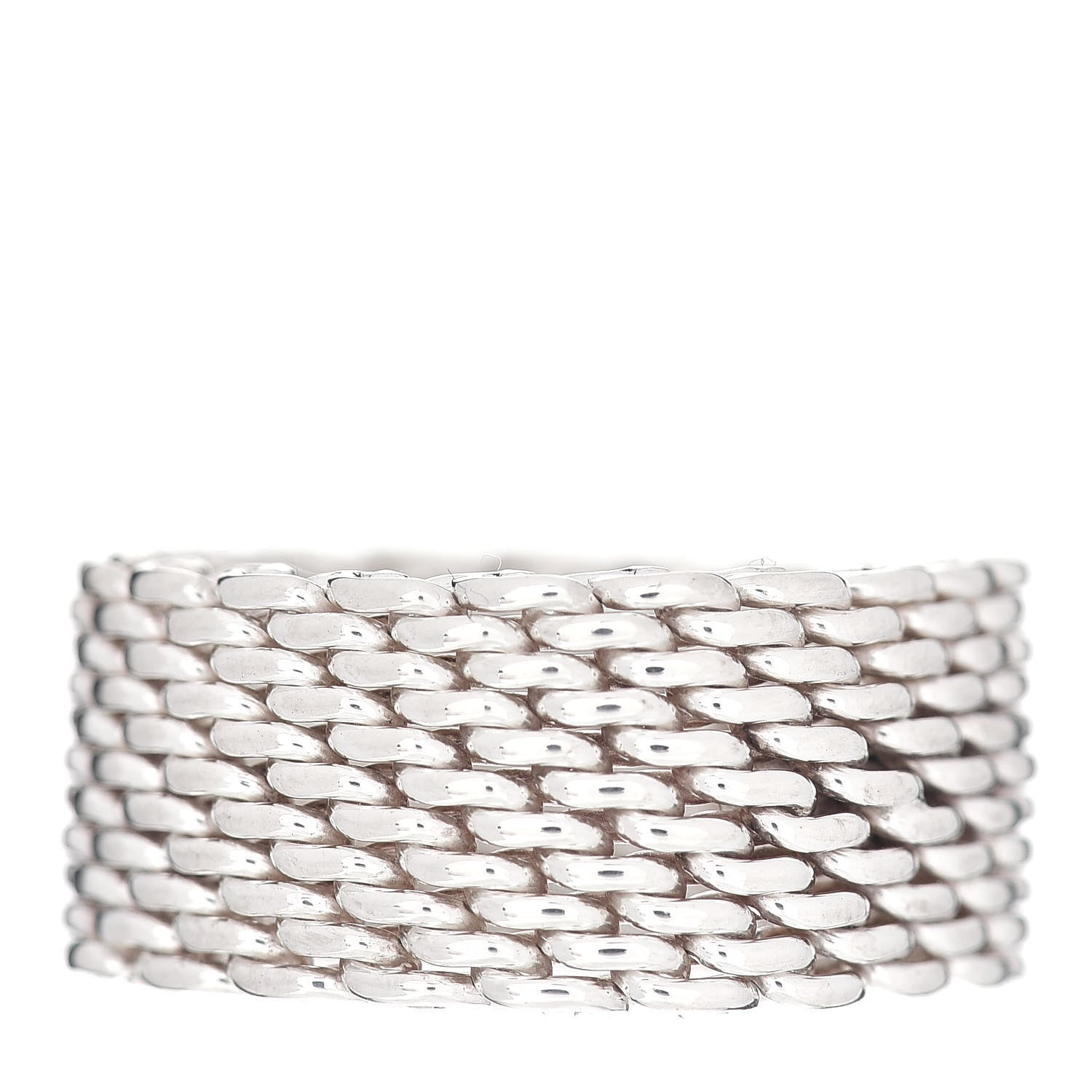 Tiffany Sterling Silver Somerset Mesh Ring 51 5.75 1 of 4