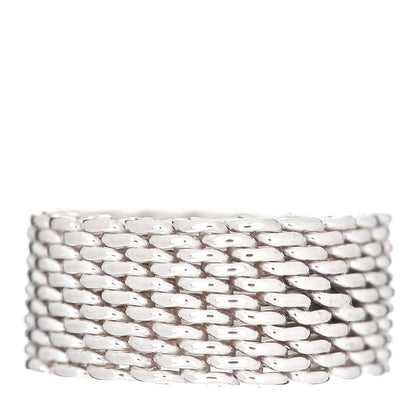 Tiffany Sterling Silver Somerset Mesh Ring 51 5.75 1 of 4