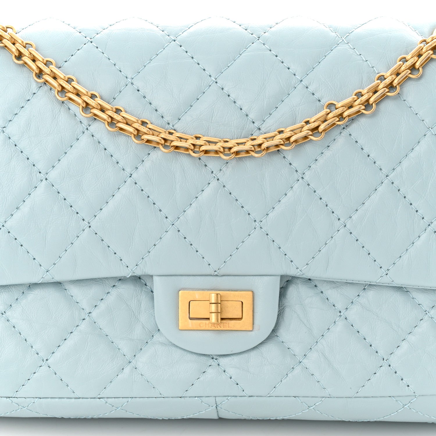 Chanel Aged Calfskin Quilted 2.55 Reissue 226 Flap Light Blue 8 of 11