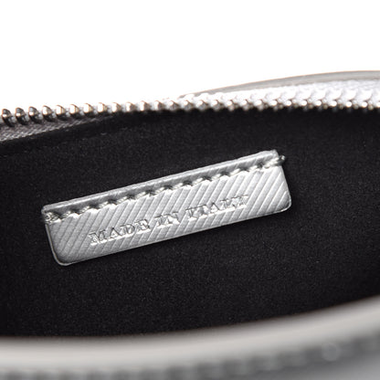 Burberry Metallic Trench Calfskin Medium Zip Lock Pouch Silver 9 of 10