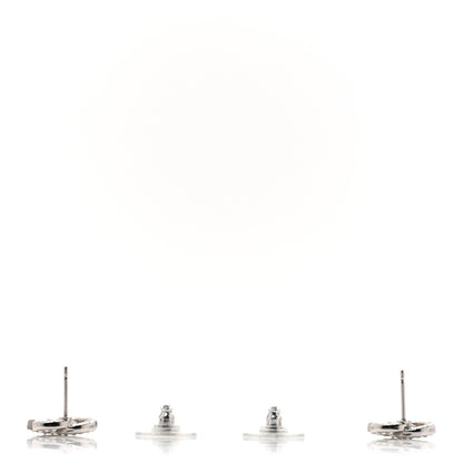 Chanel Crystal CC Earrings Silver 3 of 4