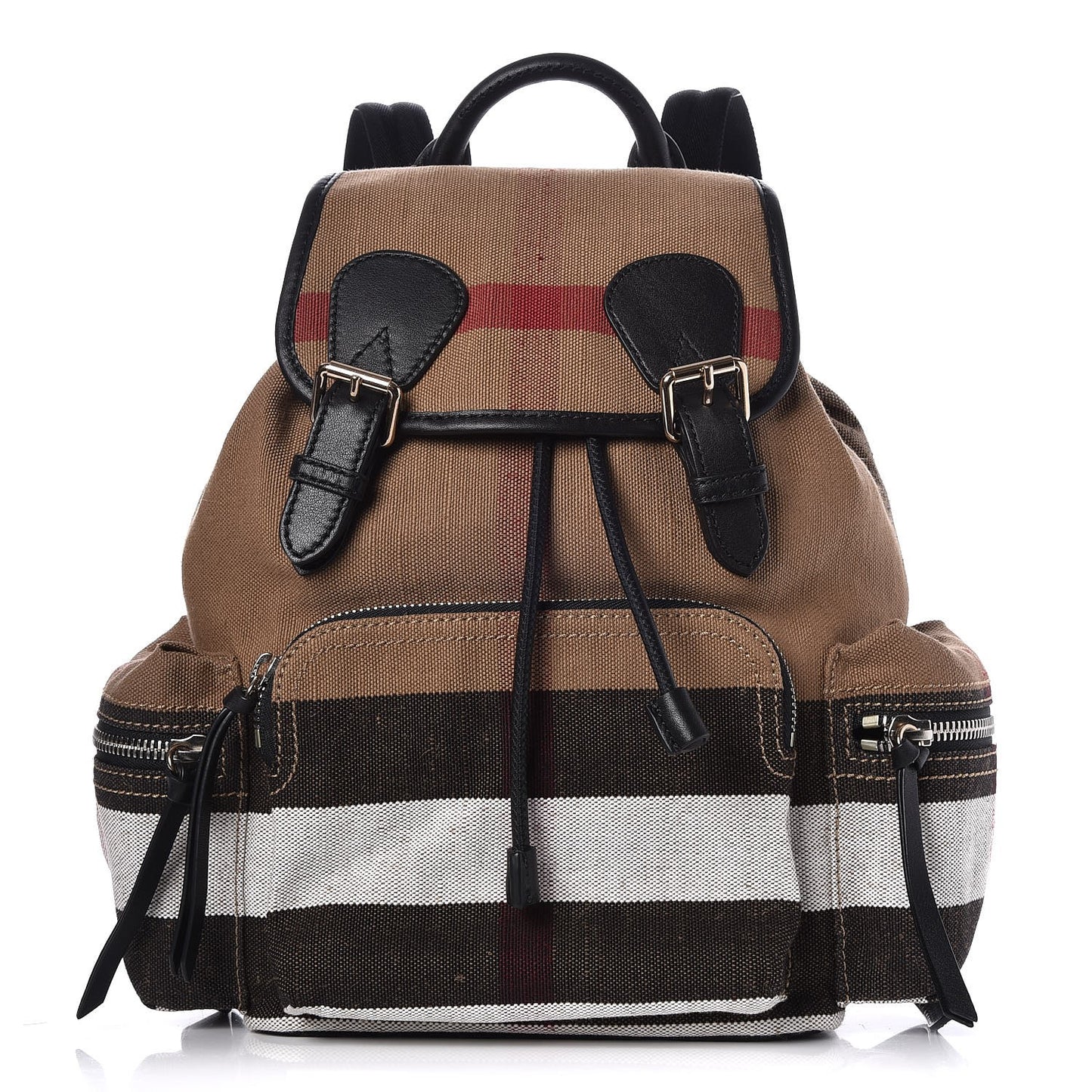 Canvas Mega Check Medium Rucksack Backpack Black