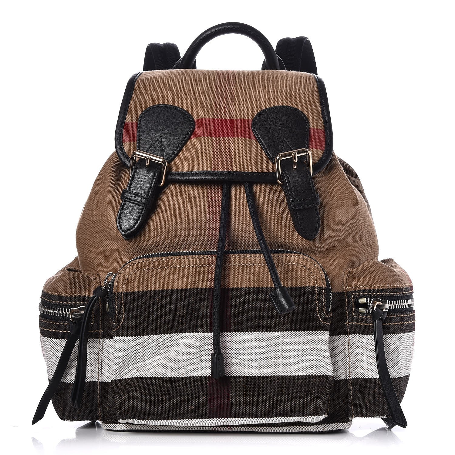 Burberry Canvas Mega Check Medium Rucksack Backpack Black 1 of 8