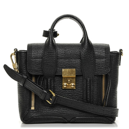3.1 Phillip Lim 3.1 Textured Calfskin Mini Pashli Satchel Black 1 of 8