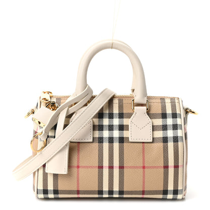 Burberry Vintage Check Mini Bowling Bag Soap Beige 1 of 10