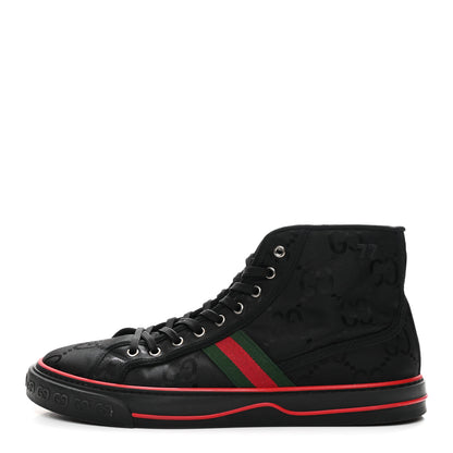 Gucci Econyl Nylon Web Monogram Off The Grid Mens 1977 Tennis High Top Sneakers 12 Black 1 of 9