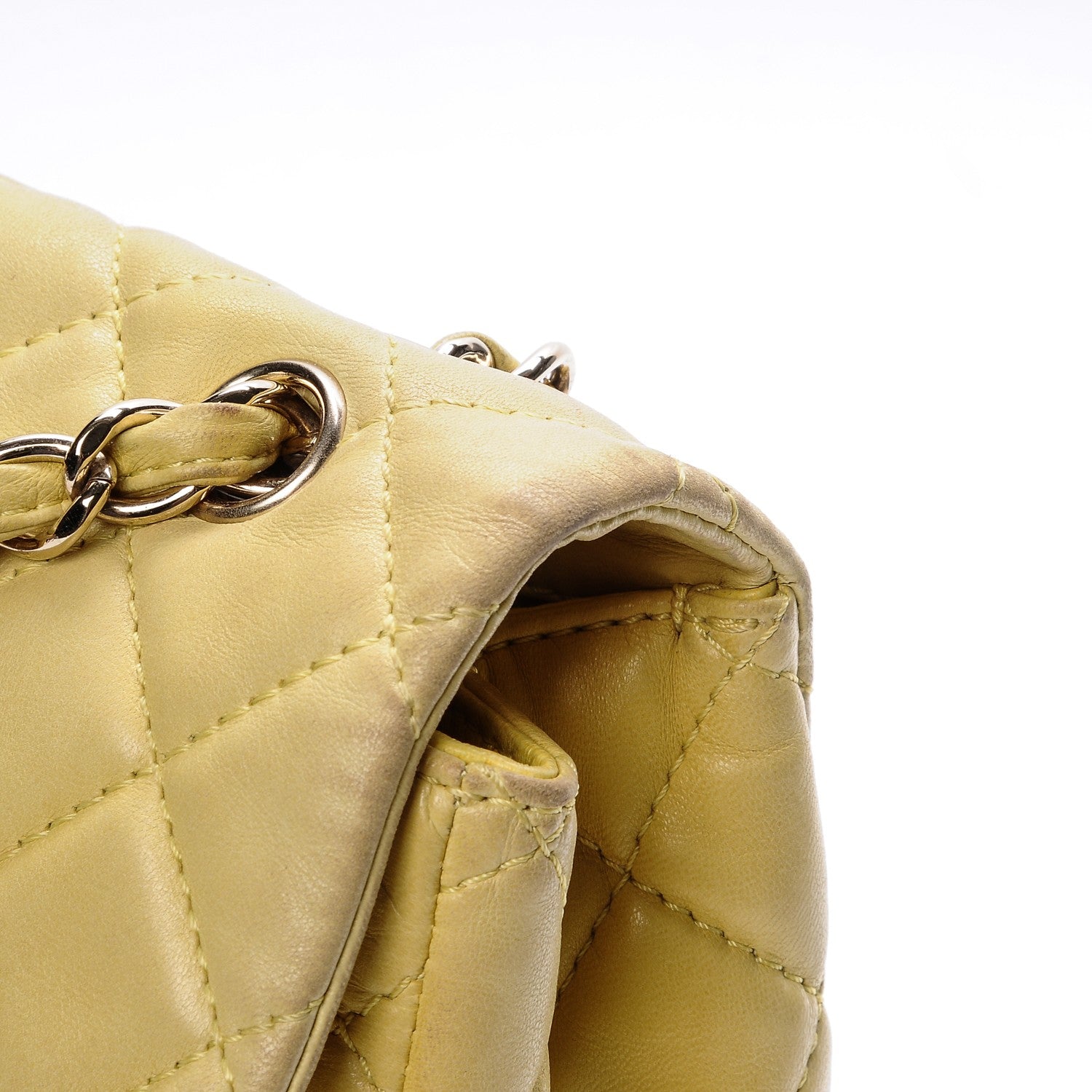 Chanel Lambskin Quilted Maxi Single Flap Yellow 12 of 20