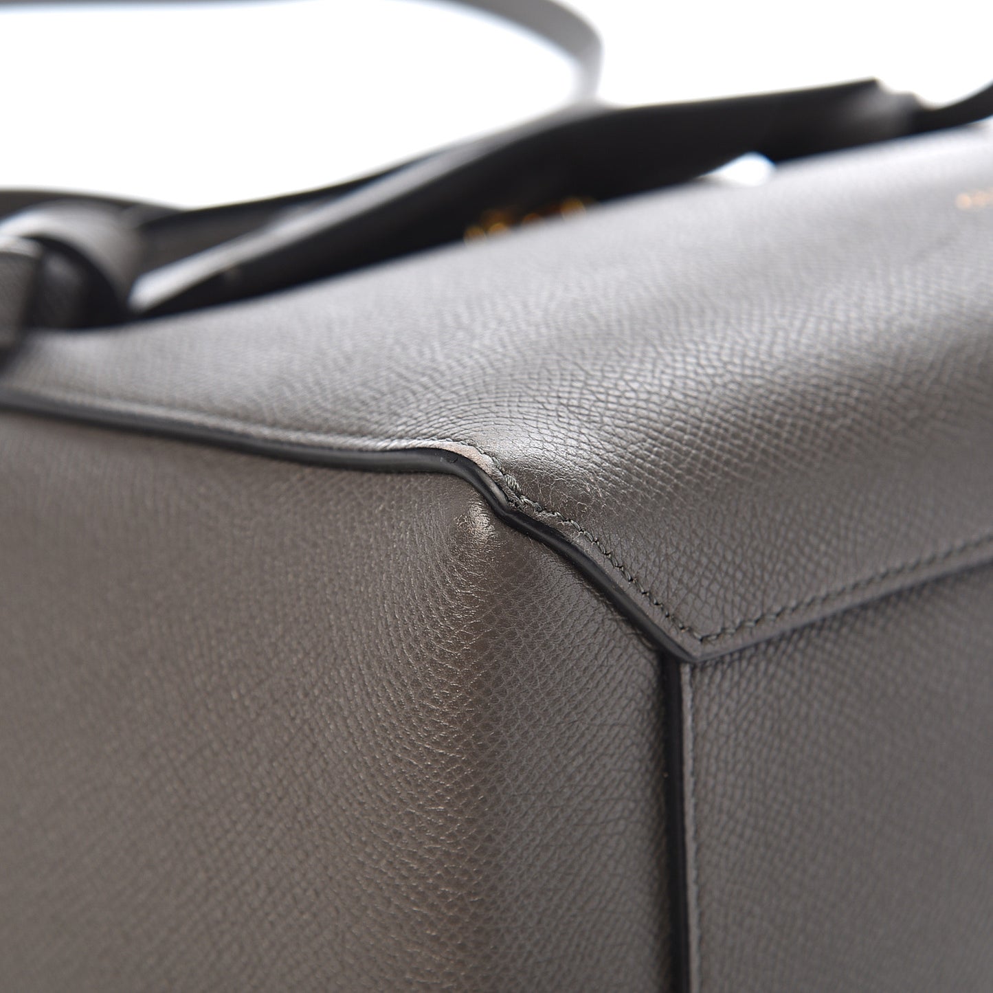 Grained Calfskin Micro Belt Bag Grey