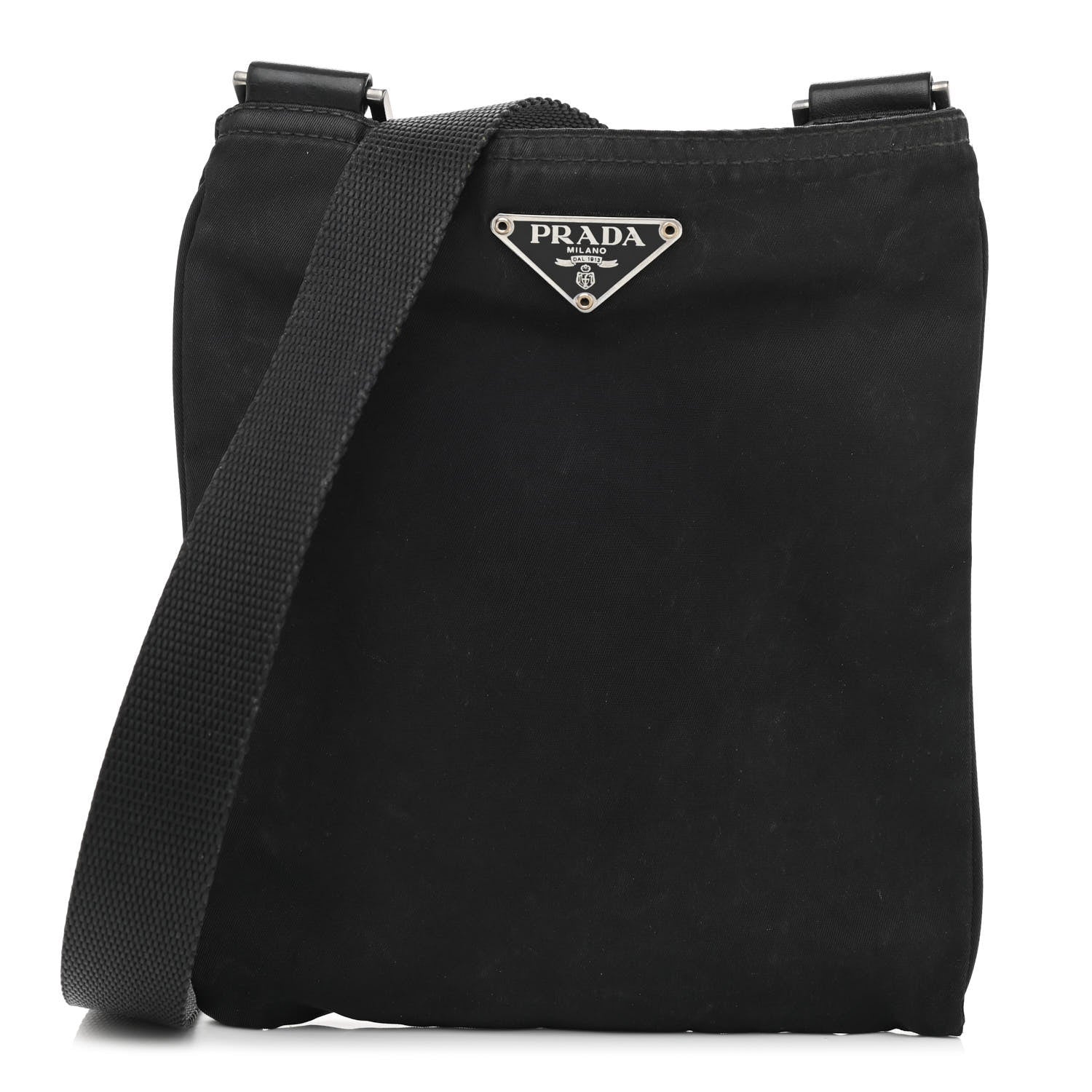 Prada Tessuto Nylon Flat Messenger Bag Black 1 of 7