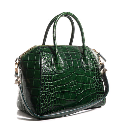 Givenchy Calfskin Crocodile Embossed Small Antigona Emerald 3 of 9