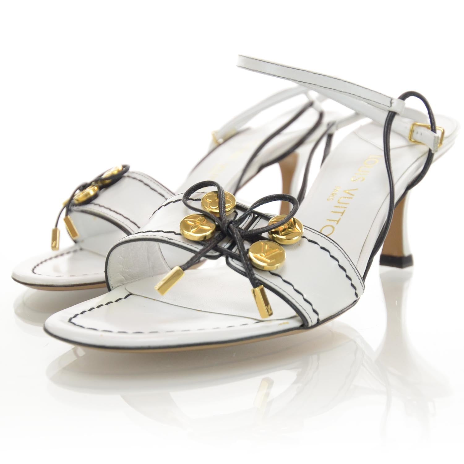 Louis Vuitton Leather Sophie Slingback Heels 37 White 2 of 6