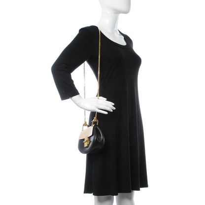 Chloe Textured Calfskin Lambskin Nano Drew Shoulder Bag Black 2 of 7