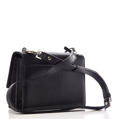 Saint Laurent Grained Calfskin Medium Monogram Sunset Satchel Black 3 of 9