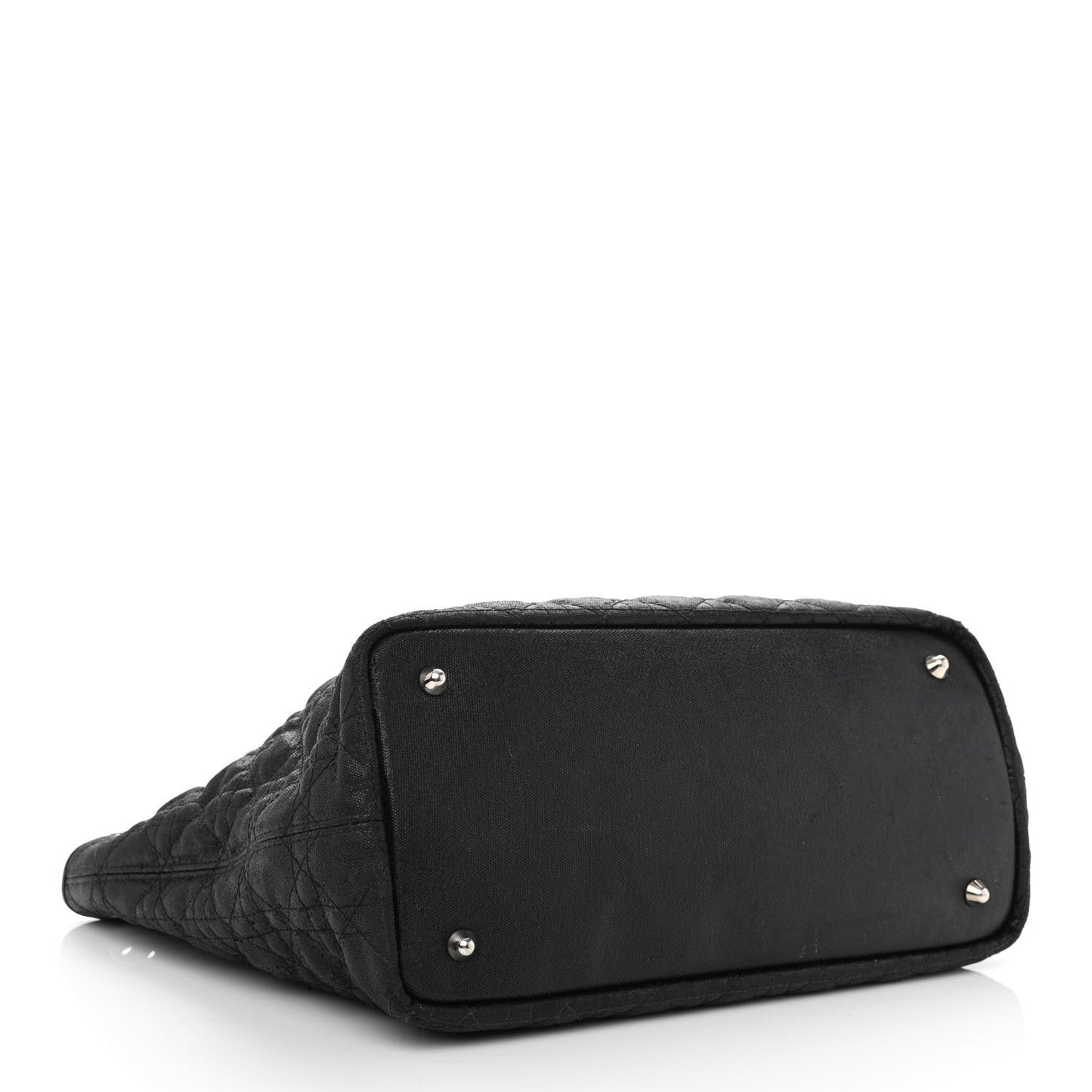 Coated Canvas Cannage Small Panarea Tote Black
