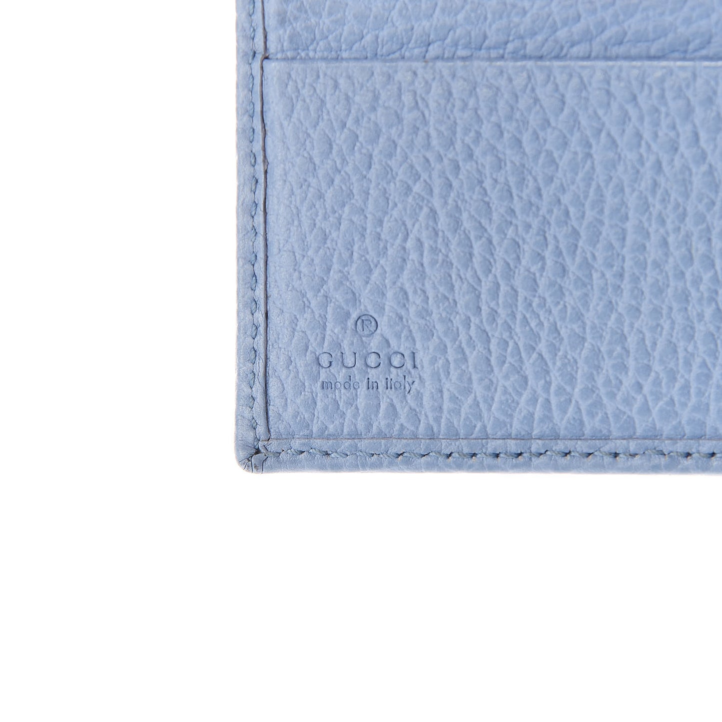 Dollar Calfskin Swing French Flap Wallet Mineral Blue