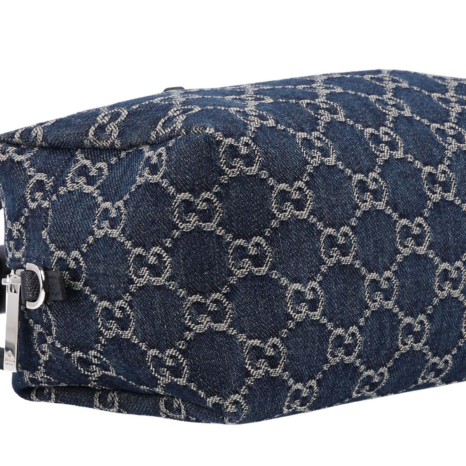 Gucci Washed Denim GG Monogram Mini Boston Bag Dark Blue 9 of 10