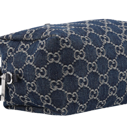 Gucci Washed Denim GG Monogram Mini Boston Bag Dark Blue 9 of 10