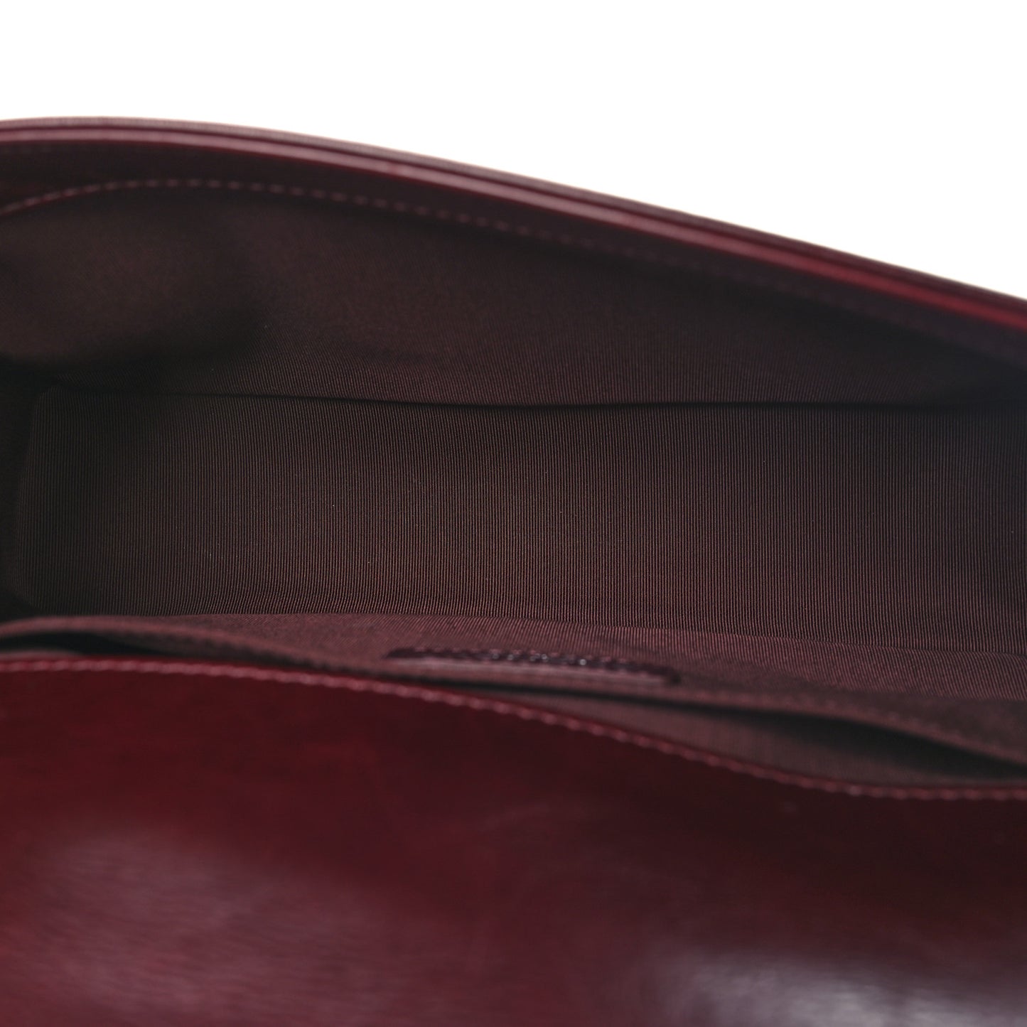 Glazed Calfskin Quilted Medium Boy Chained Flap Bordeaux