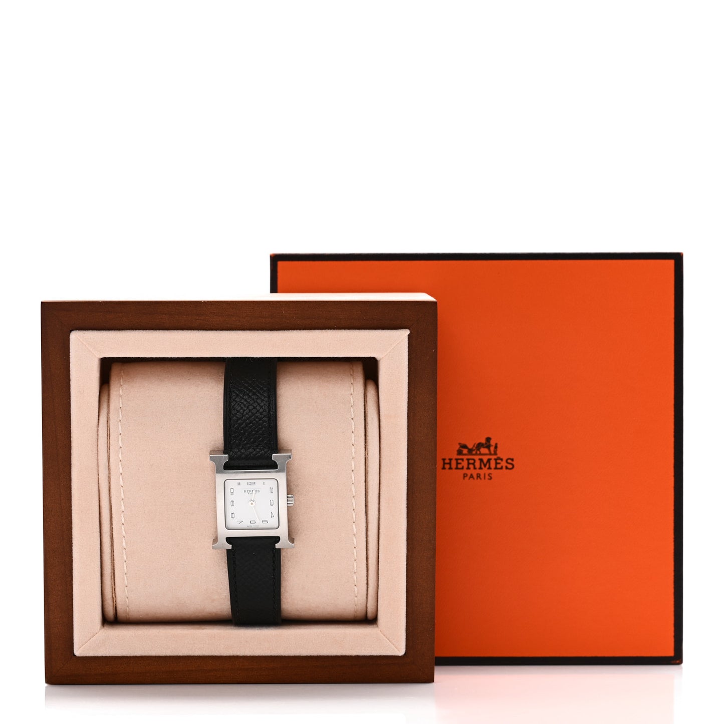 Stainless Steel Epsom 21mm Heure H Hour Quartz Watch Noir