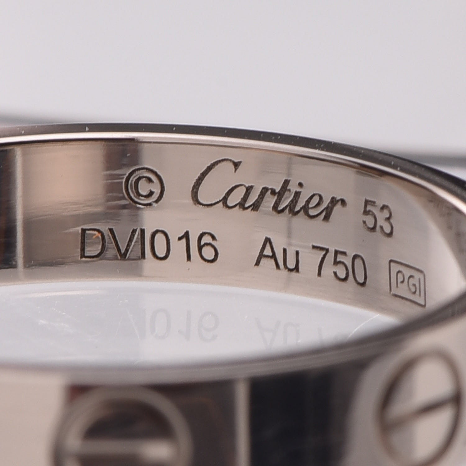Cartier 18K White Gold 3.5mm LOVE Wedding Band Ring 53 6.25 4 of 5
