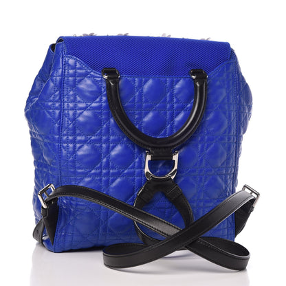 Christian Dior Lambskin Mesh Cannage Embroidered Large Stardust Backpack Blue 2 of 19