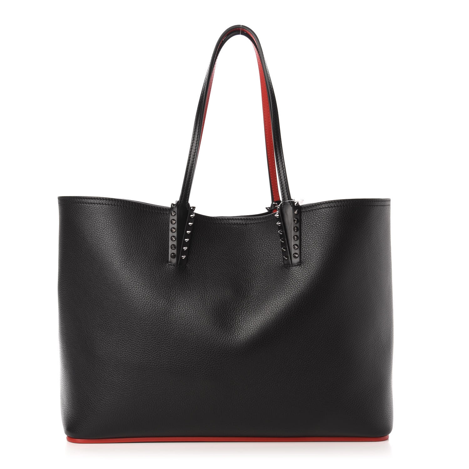 Christian Louboutin Calfskin Spikes East West Cabata Tote Black 3 of 12