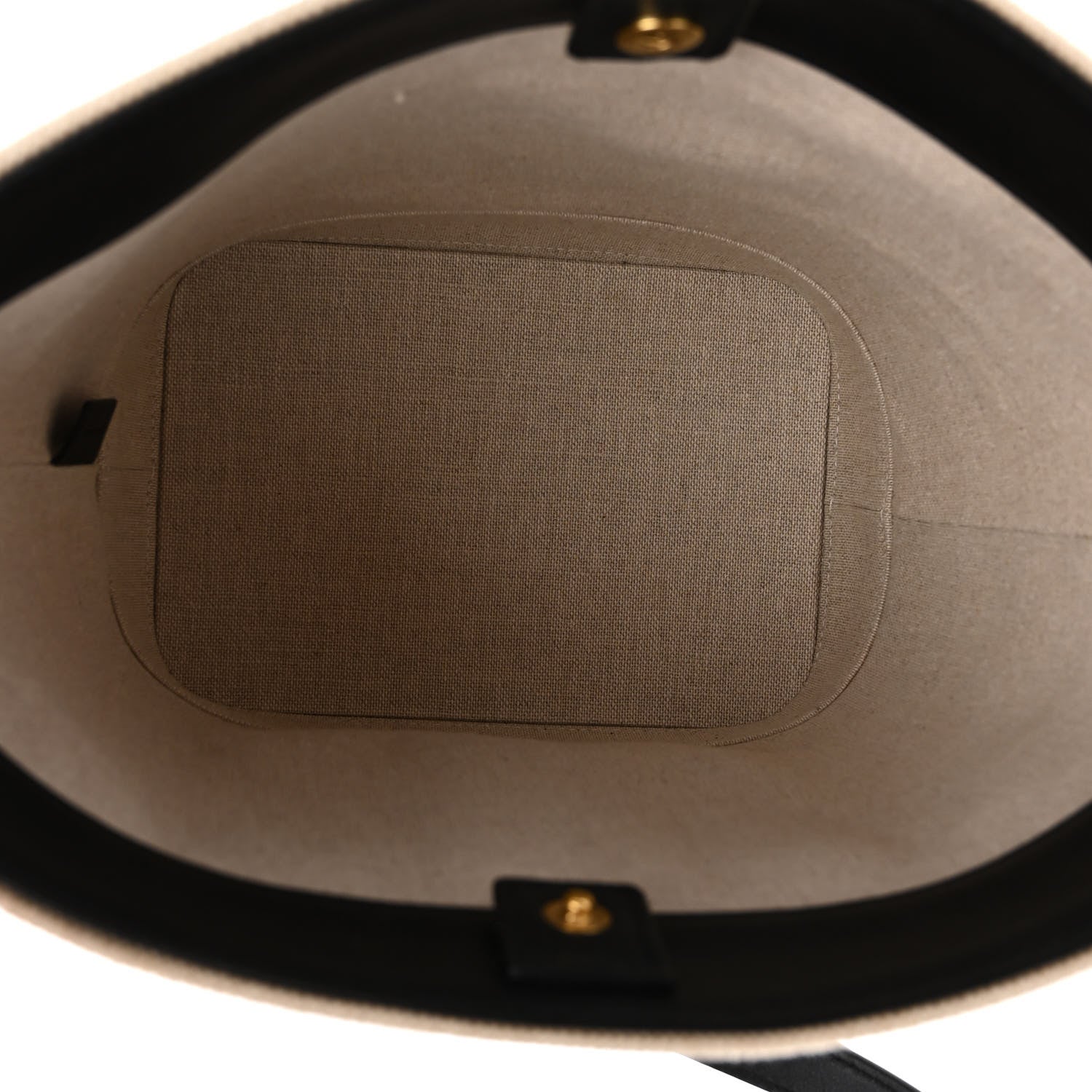 Celine Canvas Calfskin Triomphe Small Bucket Bag Vanilla Black 5 of 9