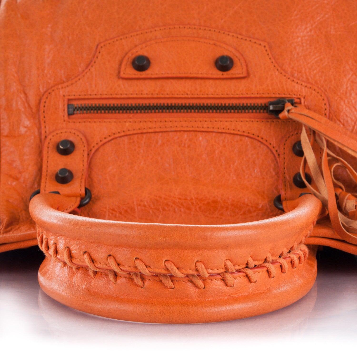 Balenciaga Agneau Classic Hardware S Sunday Tote Tangerine 5 of 14