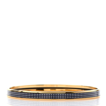 Hermes Enamel Printed Extra Narrow Dot Pop Bracelet 62 Beige Blue 3 of 5