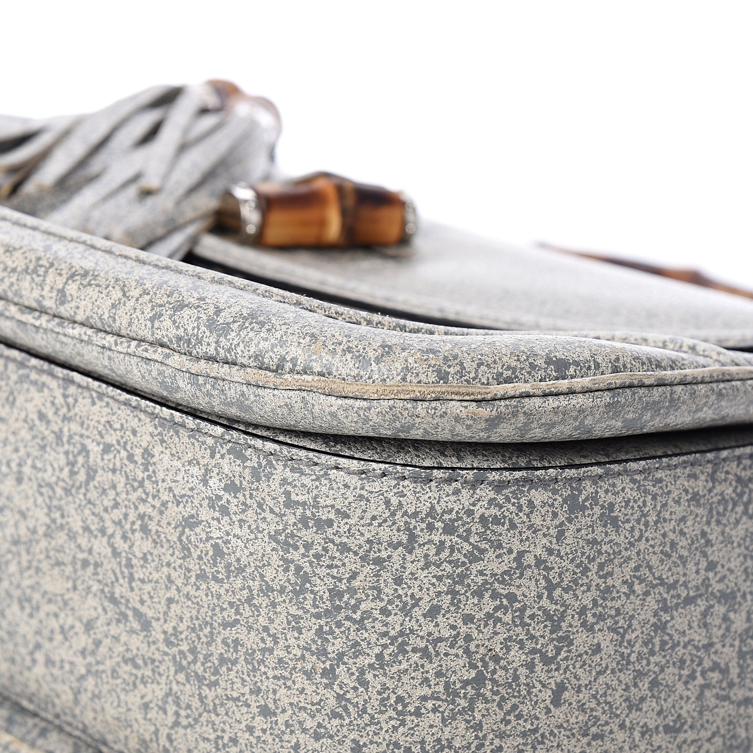 Gucci Calfskin Large New Bamboo Top Handle Bag Light Grey 9 of 10