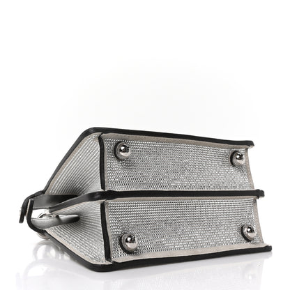 Fendi Crystal Vitello Laminato FF Petite Peekaboo I SEE U Satchel Crystal Argento 4 of 9