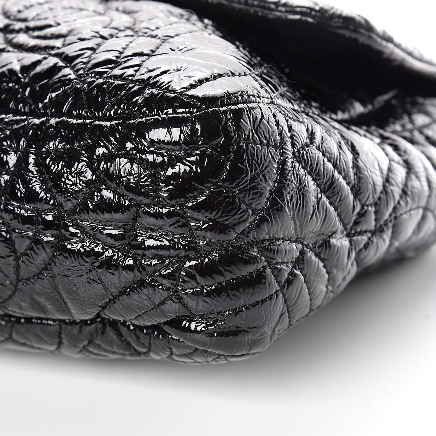 Chanel Vinyl Graphic Edge Flap Black 6 of 10