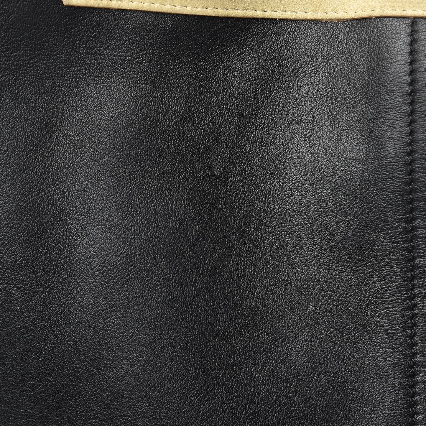 Smooth Calfskin Suede Paper Tote Black Beige